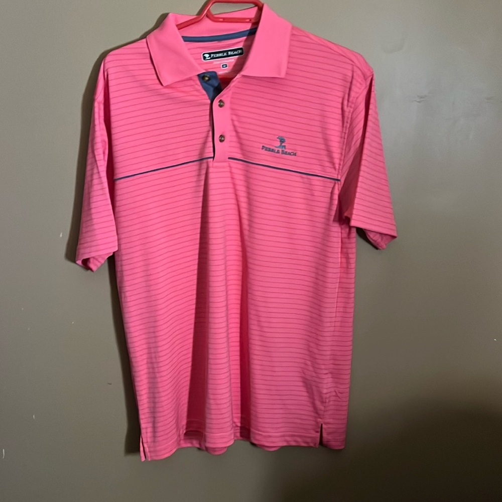 😄Pink golf polo shirt. B4